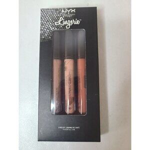 NYX Professional‎ Make Up Lingerie Matte Liquid Lipstick Lip Set 01 3Pc 4 ml NEW